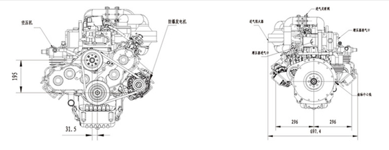 High Pressure Explosion Proof Engine Common Rail Four Cylinder Type
